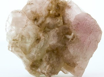 Unfinished rose quartz crystals.
