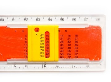 This ruler has a built-in multiplication table.
