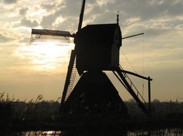 Windmills are used to grind grain.