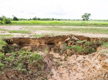 Excessive rain may cause dramatic forms of erosion.