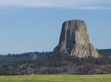 Devils Tower lies within the Bear Lodge Mountains near the Black Hills.