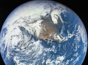 A view of the earth from a satellite in outerspace.