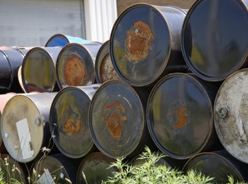 Chemicals stored in rusting containers can leak into soil, causing contamination.