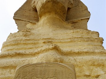 Even the mighty Sphinx, crafted from durable limestone, has suffered the effects of weathering.