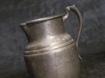 A pewter jug.