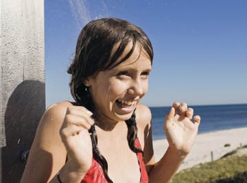 A solar shower probably won't warm you up on a cold day.