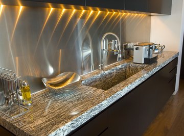 A countertop made of gneiss, a foliated metamorphic rock.