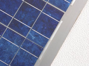 A solar panel's output declines slowly with time.