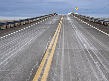 Calcium chloride is used in a mixture to de-ice roads.