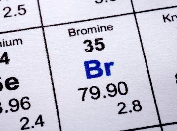 The halogen bromine is intermediate in atomic size between fluorine and astatine.