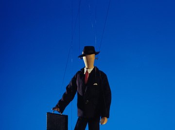 String puppets can be used to portray moving characters.