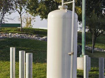 Liquefied petroleum tanks may show pressure as inches of water.