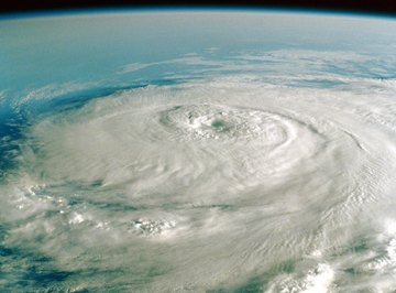 A large hurricane can be hundreds of miles in diameter.