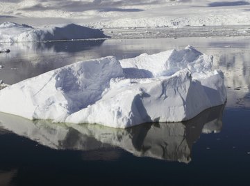 Iceberg fragments floating in water