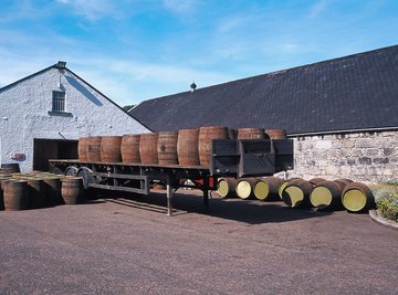 Liquor is often aged in wooden barrels to improve taste.