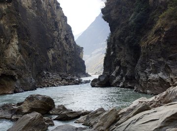 Flowing rivers are the main feature of most gorges.