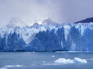 Frozen landscape next to the ocean.