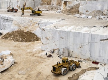 A marble quarry being mined.