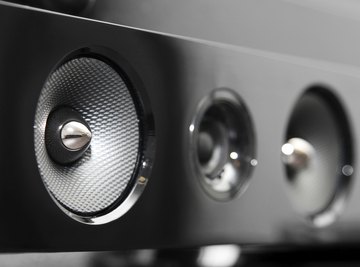 A close-up of a soundbar speaker.