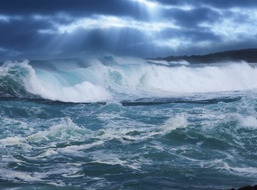 Ocean swells during storm