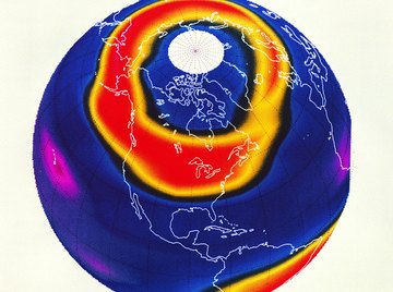 Chlorine contamination of the upper atmosphere produces polar ozone holes.