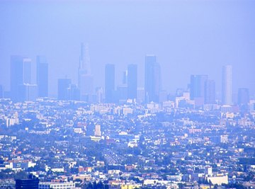 Smog causes a distinct smoky haze.