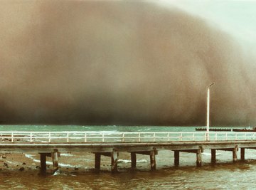 Massive dust storms are a sign that erosion is taking place.