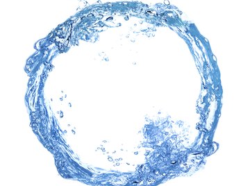 Water swirling in the shape of a circle.