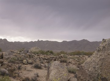 The landcape of Arizona exhibits the signs of wind erosion.