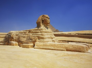 Image of Egyptian sphinx in desert