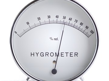A hygrometer measures the moisture content of the atmosphere.