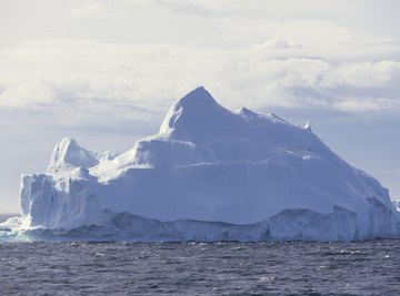An iceberg floats off the coast of Antarctica.
