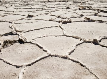 Salt deposits remain when oceans evaporate.