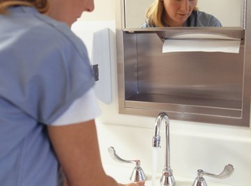 Your doctor washes her hands to get rid of germs.