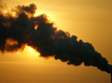 Factory emissions can contribute carbon and toxic chemicals to the air.
