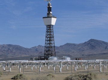 Solar farms harvest energy from the sun to generate electrical power.