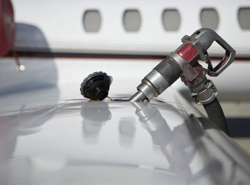 Fueling a jet.