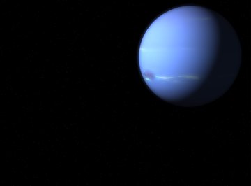 Methane in Neptune's atmosphere makes it appear blue.