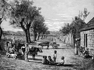Slaves lived in their own houses on the plantation grounds.