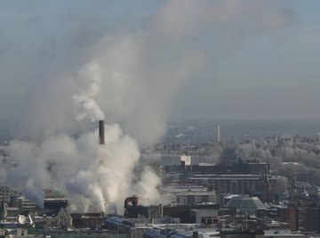 Industrial smog is caused primarily by smoke from factories.
