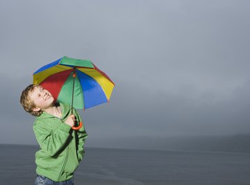 Umbrellas can be used for protection against the sun or rain.