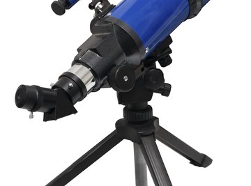 Most home telescopes are mounted on tripods for stability.