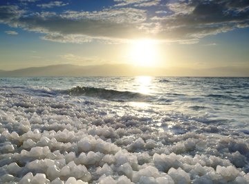 Halite forms along the shores of oceans.
