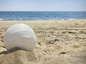 Volleyball on sandy beach