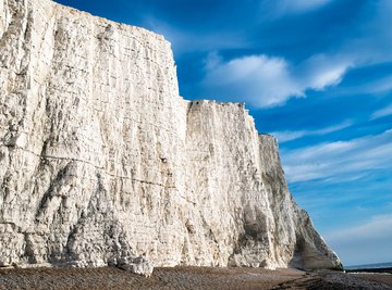 The white cliffs of Dover are comprised of chalk, a form of limestone.