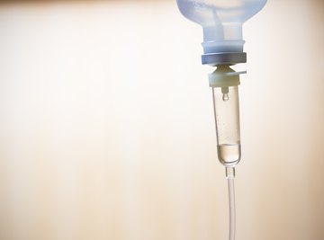 Doctors use a normal saline solution to replace fluids intravenously.