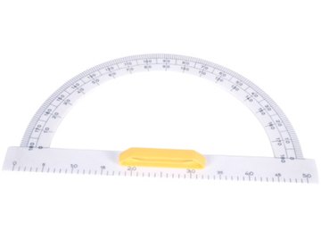 A protractor can measure 180-degree angles from both sides.