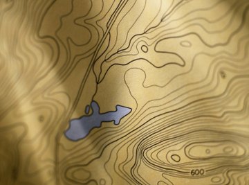 Channel slope is determined from contour lines and streams.