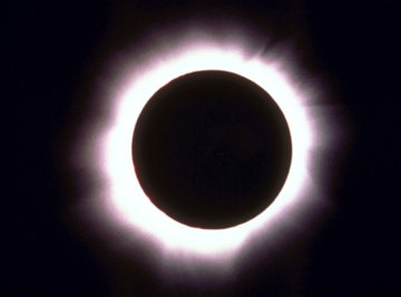 The sun's photosphere, or bright center, is blocked during a solar eclipse.