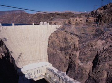 The Hoover dam uses water to generate electricity.